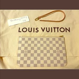 BRAND NEW LV Neverfull pouch Damier Azur
